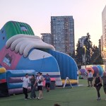 The Big Bounce Canada inflatables fun park at Concord Pacific Place in Vancouver on Saturday, Aug. 23, 2025.