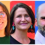Sonia Furstenau of the B.C. Green Party (left), Grace Lore of the B.C. NDP, and B.C. Conservative Tim Thielmann are seeking election in Victoria-Beacon Hill.