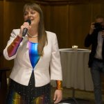 The B.C. NDP's Brittny Anderson speaks to supporters after being re-elected as Kootenay Central MLA after Saturday's provincial election.