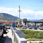 Cars were lined up to Highway 97 across the bridge to get to the Gen7 gas station on the Penticton Indian Band land after a flash $1/L fuel sale to celebrate their official grand opening on April 23.
