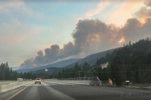 A 105 hectares wildfire is burning by 44 kilometres northeast of Hope by the Coquihalla Highway on Sept. 1.