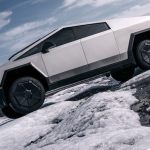 Initially, the Cybertruck will be available in two all-wheel-drive versions — with up to 845 horsepower — with a base rear-wheel-drive model coming for 2025. PHOTO: TESLA