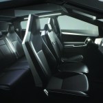 The dash layout is as featureless as the exterior — the exact opposite of conventional pickups — which is part of the Cybertruck’s anti-establishment charm. PHOTO: TESLA