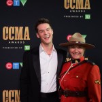 Cameron Whitcomb with Kelowna RCMP Sgt. Laura Pollock on the CCMA red carpet. Whitcomb won Breakthrough Artist and Fans' Choice.