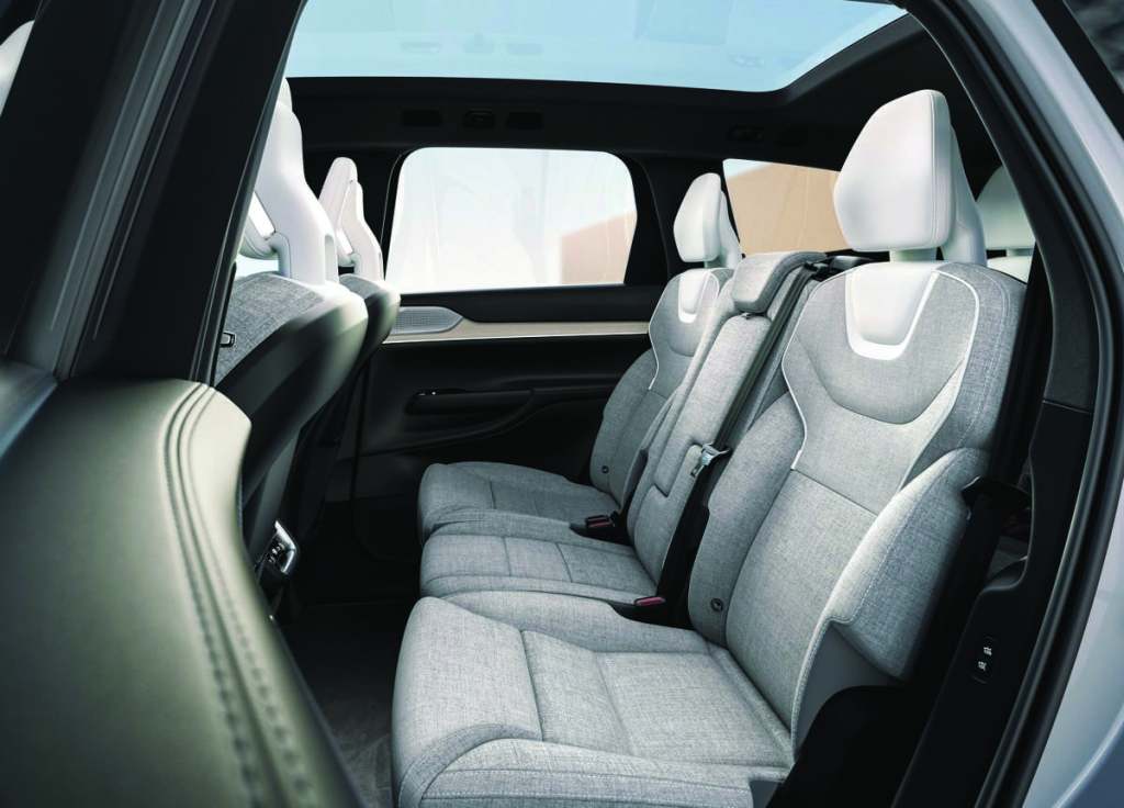 The EX90 seats seven people but the second row can be replaced with optional bucket seats. This reduces the total count of humans to six, though. PHOTO: VOLVO