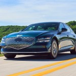 Other than a closed-in faux grille and lower air intake, the Electrified G80 is basically identical in shape to the gasoline model. Photos: Genesis