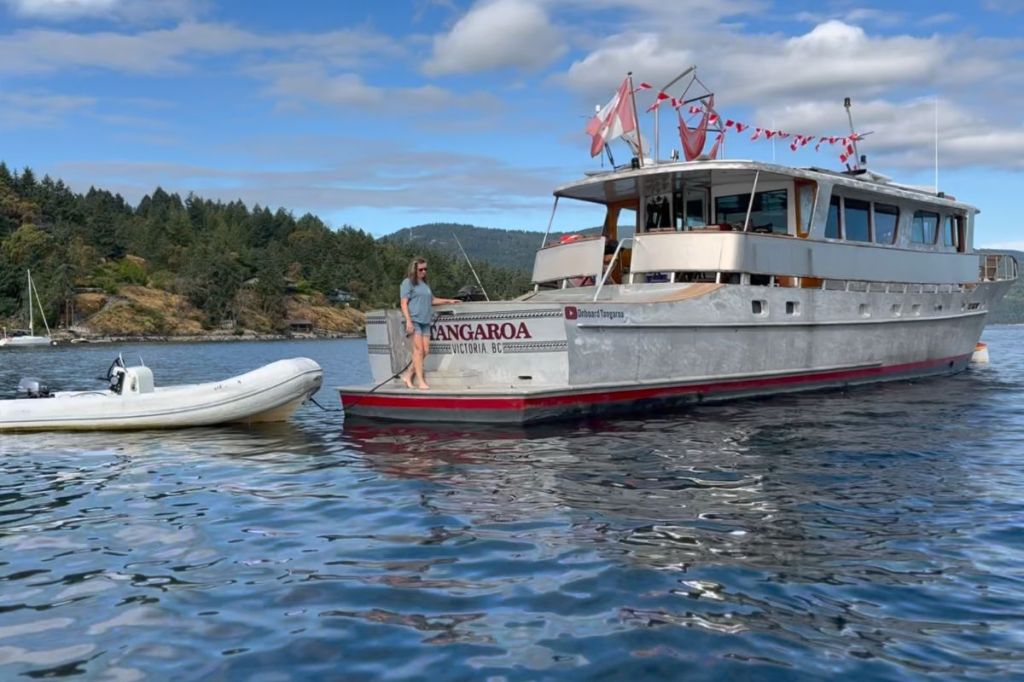 The 78-foot aluminum boat, Tangaroa, named after a god of the sea in New Zealand.