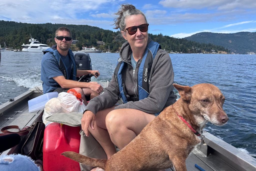 Maggie, the Carmenas' dog, will accompany them on their sea journey.