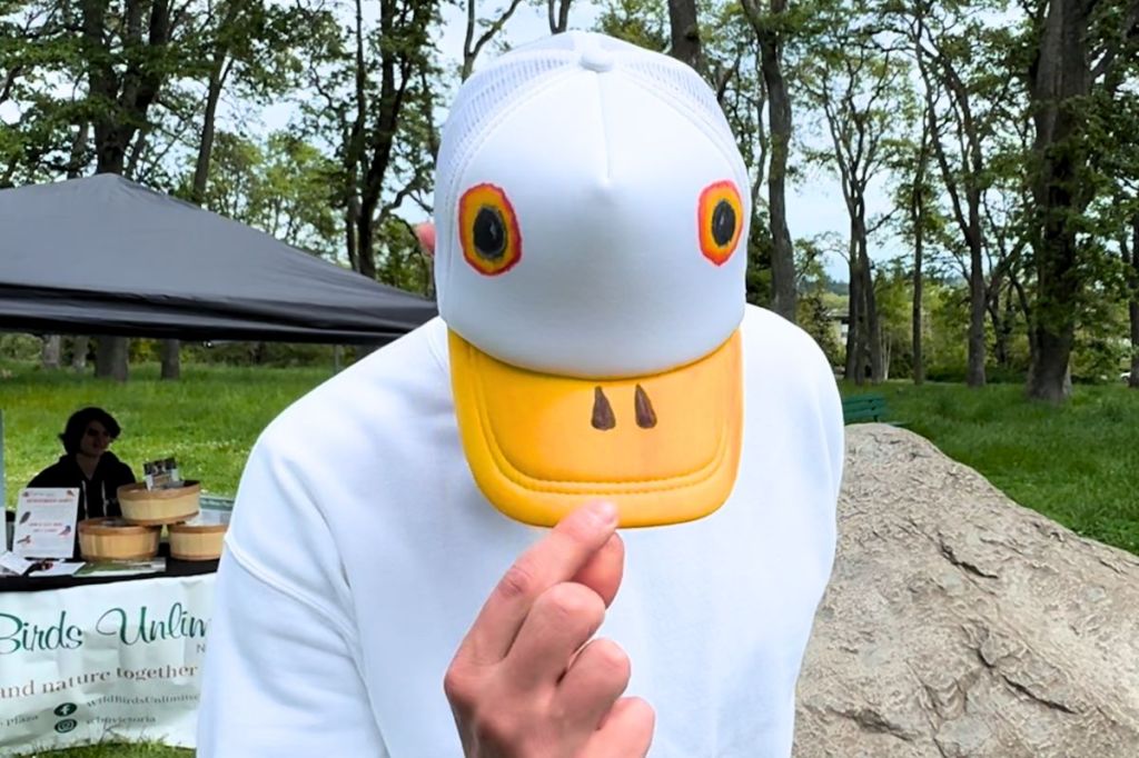 Johnny Novak adds a feather to his cap, winning RPBO's Scream Like A Gull contest on May 10.