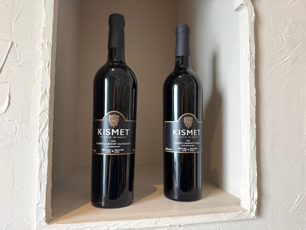 Display bottles at Kismet Estate Winery in Oliver with Wine Tours Gone South on Sept. 29, 2025.