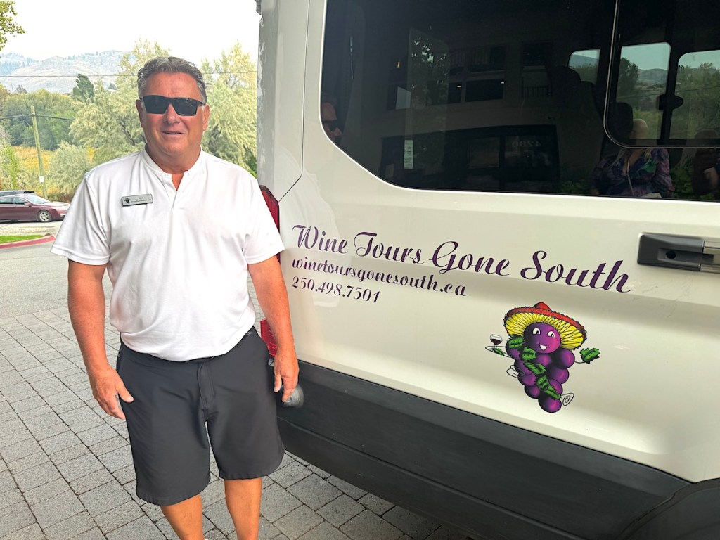 Tour guide Will Maclean drove the bus for Wine Tours Gone South on Sept. 29, 2025.