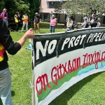 Protesters in Victoria gearing up to send a newly built tiny home north to be used by a Gitxsan woman making a stand against the Prince Rupert Gas Transmission line.