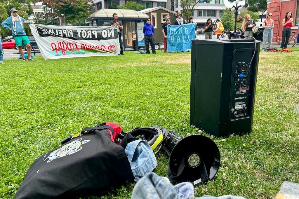 Protesters in Victoria gearing up to send a newly built tiny home north to be used by a Gitxsan woman making a stand against the Prince Rupert Gas Transmission line.