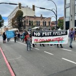 Protesters in Victoria gearing up to send a newly built tiny home north to be used by a Gitxsan woman making a stand against the Prince Rupert Gas Transmission line.