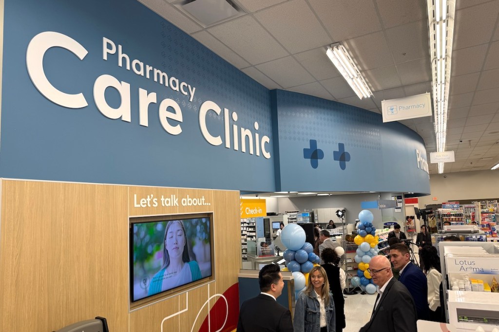 Outside the new Pharmacy Care Clinic at the Shoppers Drug Mart in Newton on Thursday, March 27, 2025.