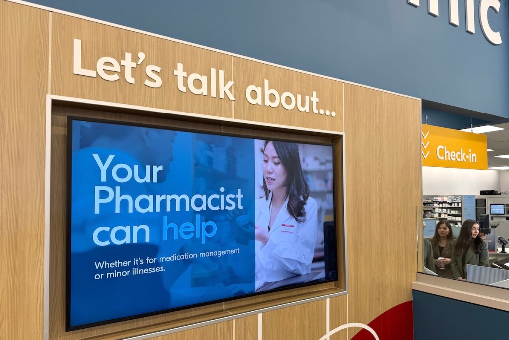 Outside the new Pharmacy Care Clinic at the Shoppers Drug Mart in Newton on Thursday, March 27, 2025.