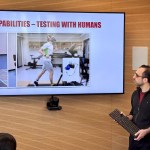 Research engineer Reza Larimi at the WearTech Labs office during the Surrey Industry Tour on Friday, April 25, 2025.