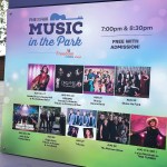 Music in the Park entertainment schedule at the 2025 PNE fair in Vancouver.