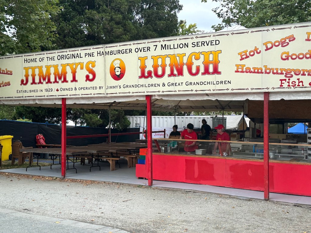 Longtime PNE food vendor Jimmy's Lunch at the fair site on Aug. 14, 2025, on PNE media day.
