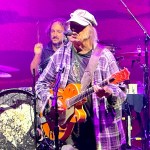 Neil Young plays his old Gretsch 6120 electric guitar, recently found thanks to the online detective work of White Rock resident William Long, at Deer Lake Park in Burnaby on Saturday, Sept. 6, 2025.