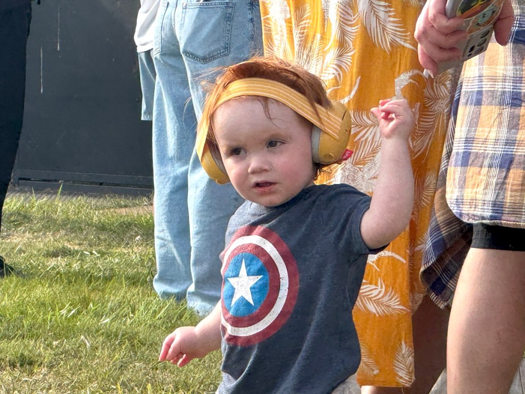 A young music fan at Barnside Harvest Festival in Ladner on Friday, Sept. 12, 2025.
