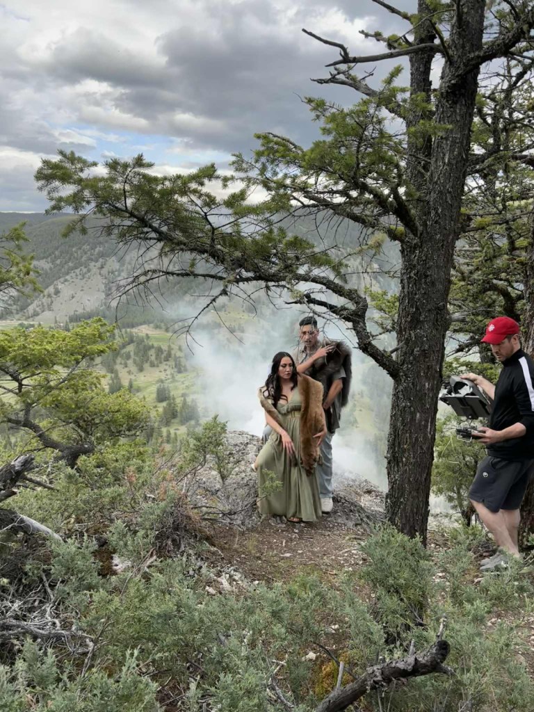 Beka Solo and Richard MacDonald during filming of Solo's new music video - Taking Up Space.