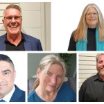 The Langley-Abbotsford candidates were (clockwise from top left) John Aldag (NDP), Karen Long (independent), Harman Bhangu (Conservative), Melissa Snazell (Green), and Alex Joehl (Libertarian).
