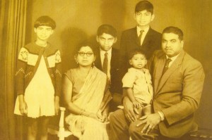 The Moodley family in 1966. Ganas Moodley, who is one-years-old, is sitting on his father's lap