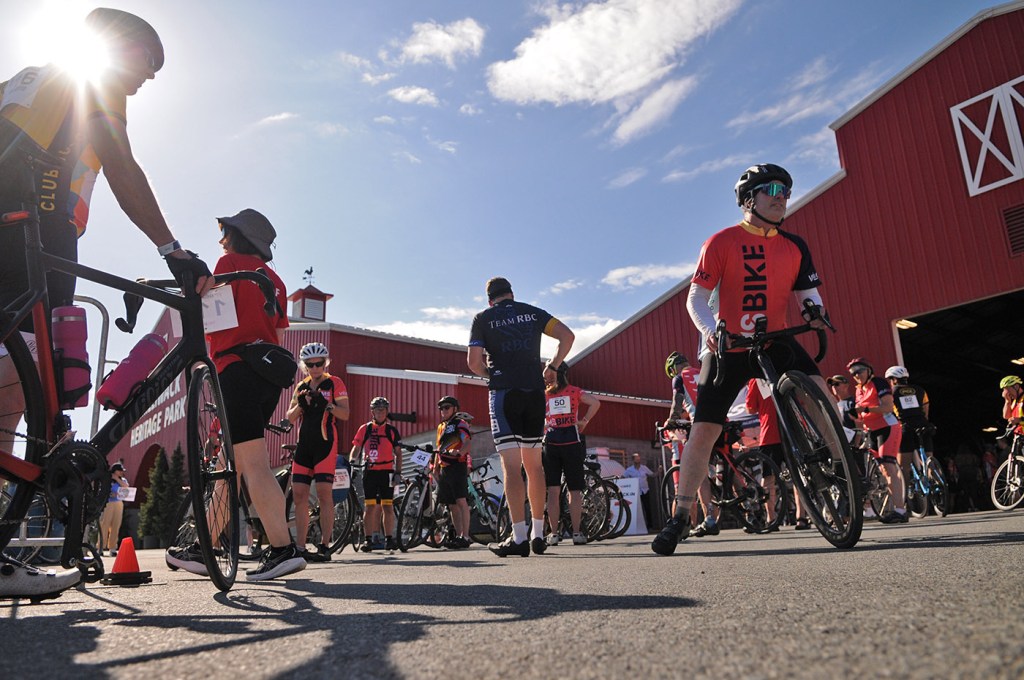 Cyclists gather at Chilliwack Heritage Park for the MS Bike Chilliwack fundraiser for multiple sclerosis on Saturday, July 12, 2025.
