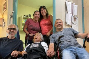 Peter, Janell and Robert (bottom) and Kathleen and Nalaine (top).