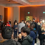 B.C. NDP supporters gather in Vancouver Saturday, Oct. 19, 2024, ahead of the polls closing for the 2024 provincial election.