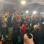 Grand Chief Stewart Phillip at the B.C. NDP election headquarters on Saturday, Oct. 19, 2024.