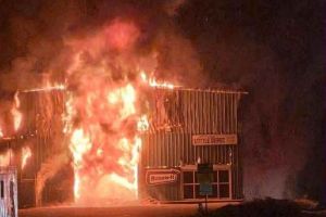 The Nechako Bottle Depot in Prince George burned down on Sunday morning, Sept. 28. Fire crews and the RCMP are investigating the matter.