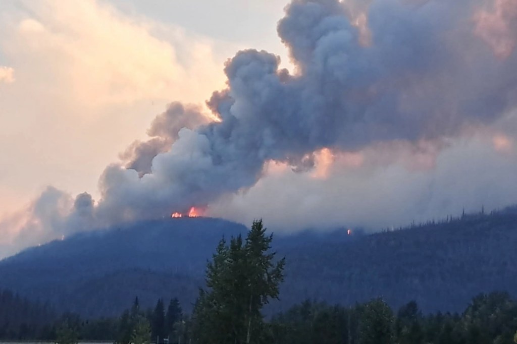 Mine Creek wildfire seen from the Coquihalla summit.