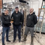 Corey Wood, Sandy Burns and Cory Hastings of Best Coast Distillers celebrate Agricole bottling day.