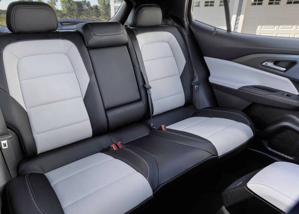 With compact motors, the battery in the floor and a long wheelbase, the Equinox EV’s rear passengers are treated to ample legroom. PHOTO: CHEVROLET