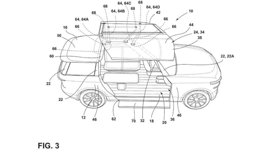 Schematic for a gullwing door from Ford. ILLUSTRATION: FORD
