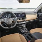 The dashboard of the Seltos has a single panel containing key driver’s information and analog-style gauges. There’s an available 10.25-inch infotainment display with standard Apple CarPlay and Android Auto connectivity. PHOTO: KIA