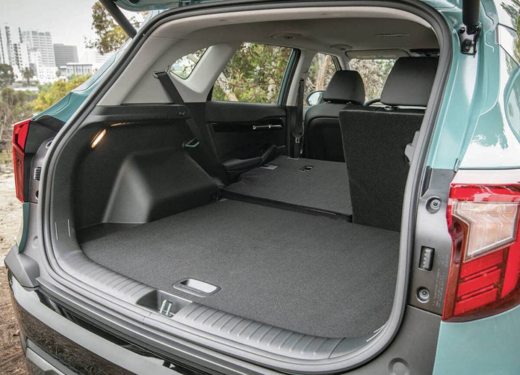 The Seltos’ split-folding rear seat reclines, and the cargo floor can be lowered somewhat to accommodate taller objects. PHOTO: KIA