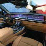 Not an analog dial or a needle in sight. Electric vehicles communicate all their information through screens. In the Escalade IQ’s case, 60 inches of screens spanning the width of the dash, plus an 11-inch tablet-style screen positioned on the floor console. PHOTO: CADILLAC
