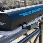 The Road Shower holds 26 litres of water and attaches to your vehicle’s roof rack. Photo courtesy Wheelbase Media
