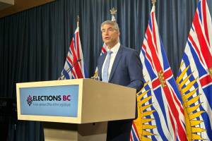 B.C.’s chief electoral officer Anton Boegman speaks in Victoria May 27, 2025. Boegman released his third and final report into the Oct. 19, 2024 provincial general election on Wednesday (Oct. 30, 2025). (Mark Page/Black Press Media)