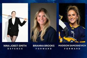 The PWHL Vancouver has signed Nina Jobst-Smith, left, to a two-year contract and Brianna Brooks & Madison Samoskevich to one-year contracts. (PWHL Vancouver/ X.com)