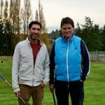 Laird White and Eva Kovacs, PGA of Canada professionals at Cedar Hill Golf Course, have been friends for over 20 years. (Tony Trozzo/Saanich News)