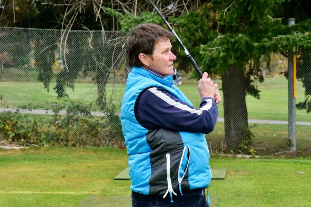 Eva Kovacs completed her goal of golfing 365 consecutive days on Oct. 31. (Tony Trozzo/Saanich News)