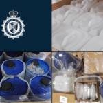 Canada Border Services Agency officers seized 4,300 litres of precursor chemicals at the Tsawwassen Container Examination Facility on May 13 and 15, 2025. (Canada Border Services Agency/submitted photo)