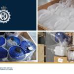 Canada Border Services Agency officers seized 4,300 litres of precursor chemicals at the Tsawwassen Container Examination Facility on May 13 and 15, 2025. (Canada Border Services Agency/submitted photo)