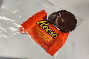Reese’s Peanut Butter Cup found with staple inside (Surrey Police Services / Contribute to Surrey Now-Leader)