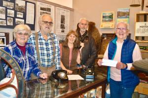 Left to right: Carol Irving, Doug Boersema, Linda Hanson, Erik Jacobsen, Leigh Asato of a former board of the Telkwa Museum. This year is the first the museum is opening without former president Boersma, who died last year. (File photo)