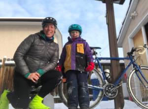 Chelsea and Owen Rieu from Penticton are enthusiastic Go By Bike Week participants. Photo courtesy of Go By Bike.